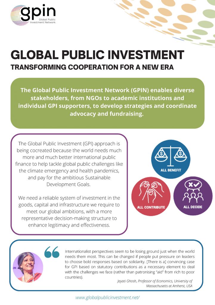 Global Public Investment Network (GPIN) makes commitment to action with